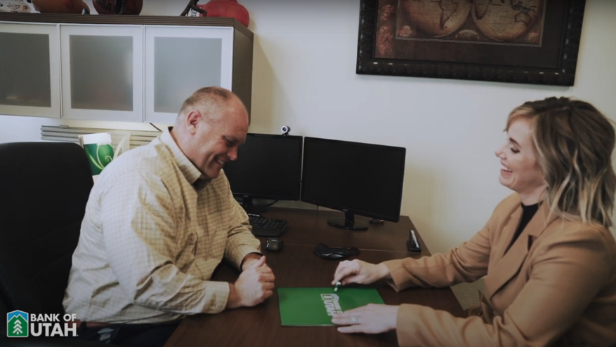 Justin Harward of 1Source Business Solutions meets with his banker Jillian Weadock