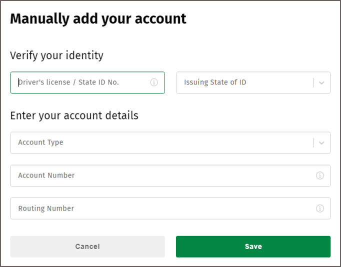 Manually Add Your Account