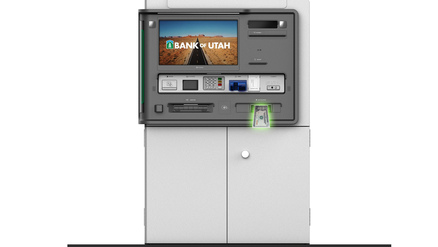 Rendering of ATM machine with Bank of Utah on the screen