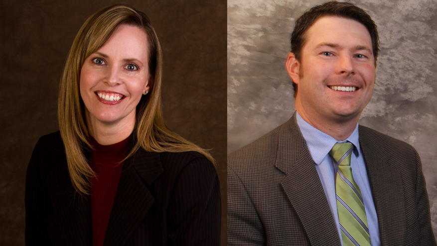 Bank of Utah employees Menah Strong and Nathan DeFries.