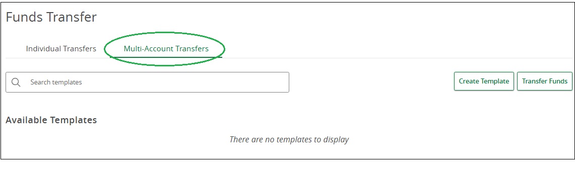 Multi-Account Funds Transfer Interface