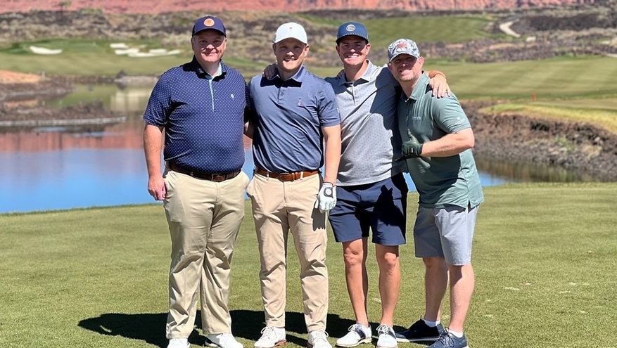 Bank of Utah team members and guests gathered on the course at Black Desert Resort during the Bank of Utah Championship in Ivins, Utah.