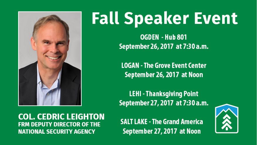 Photo of Col. Cedric Leighton for Bank of Utah Fall Speaker Event 2017