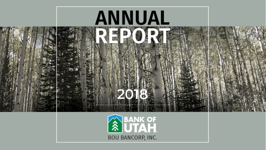 Image of Annual Report 2018 cover, with a scene of an aspen and pine tree forest.