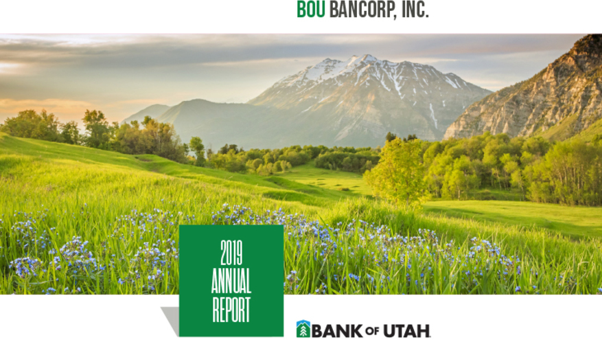 Photo of Utah mountains with the Bank of Utah logo