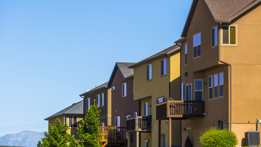 A row of condos